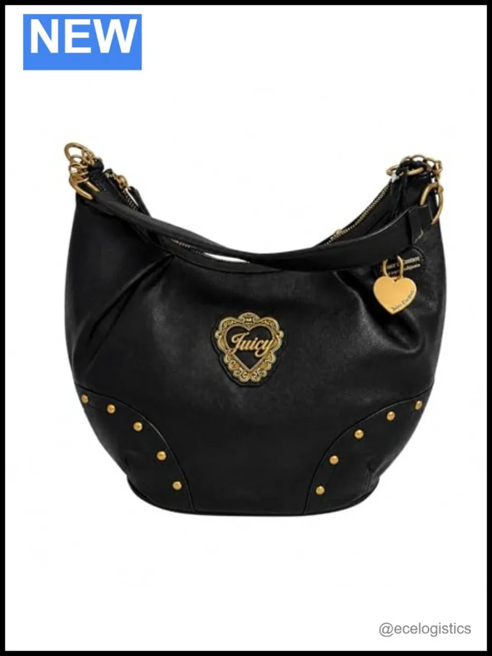 Faux Leather Slouchy Crescent Hobo Bag with Chain Strap